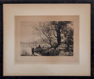 Charles Henri Toussaint (1849-1911) After Jean-Baptiste Camille Corot (1796-1875): Garda Lake