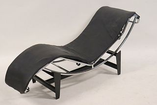 Vintage Le Corbusier Style Chrome & Leather Chaise