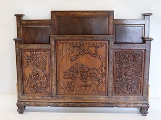 Antique Highly & Finely Carved Chinese Hardwood