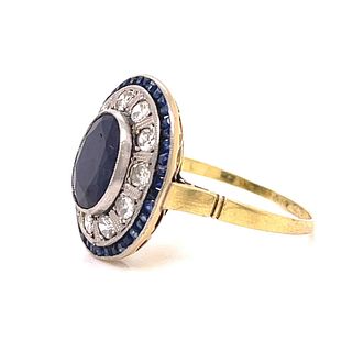 18k Platinum Sapphire Diamond Ring