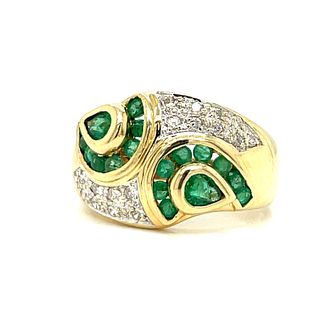 1970â€™s 14k Emerald Diamond Ring