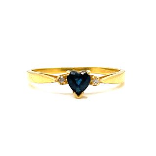14k Diamond Engagement Sapphire Ring
