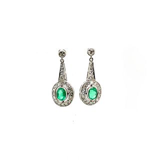 Platinum Emerald Diamond EarringÂ 