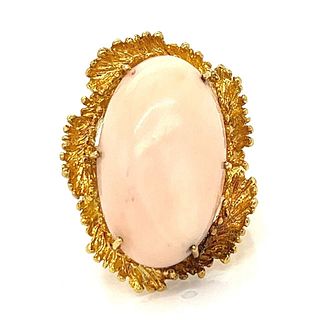 18K Yellow Gold Angelskin Coral Ring