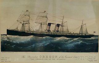 Currier & Ives, publishers (American, 1857-1907)      The Steamship OREGON of the Cunard Line.