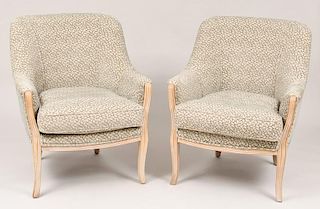 Pair of Painted and Upholstered Chairs, Modern