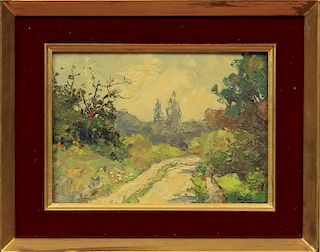 André Beronneau (1886-1973): Flowers in a Landscape; and Fontainebleau