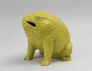 Italian Chartreuse-Glazed Majolica Figure of a Frog, Retailed by Tiffany & Co.
