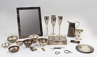 Group of Fourteen American Silver Table Articles
