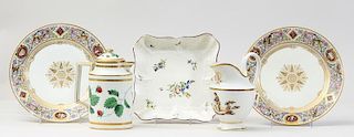 Group of Five Continental Porcelain Articles