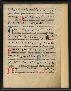 Continental School: Two Illuminated Pages of Sheet Music