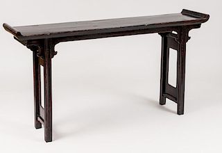 Chinese Black-Over-Red Lacquer Wood Altar Table