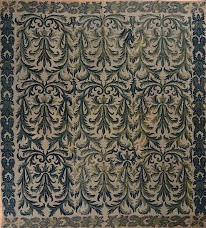 Needlework Carpet with Acanthus Leaf Decoration