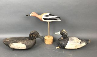 2 Wooden Ducks and a Shorebird