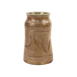 Brown Stoneware Art Pottery Vase 