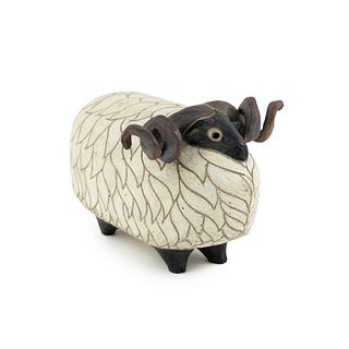 Mid Century Scottish Black Face Sheep Figurine