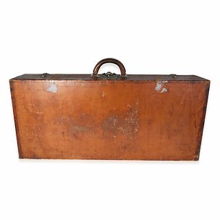 Louis Vuitton Vintage Brown Leather & Wood Trunk