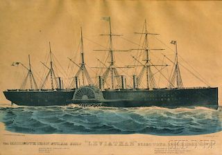Currier & Ives, publishers (American, 1857-1907)      THE MAMMOTH IRON STEAM-SHIP "LEVIATHAN."