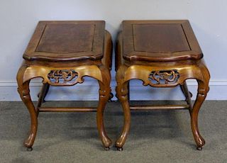 Pair of Asian Hardwood End Tables.