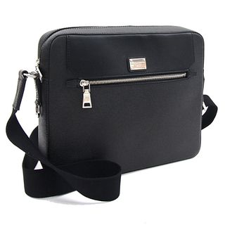 Dolce & Gabbana Shoulder Bag BM1649 Black Leather Men's Square DOLCE GABBANA