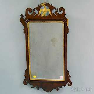 Chippendale Carved Mahogany Parcel-gilt Scroll-frame Mirror