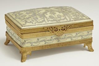 French Bronze Mounted Limoges Dresser Box, c. 1900