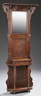 French Carved Oak Hall Stand, early 20th c., the s