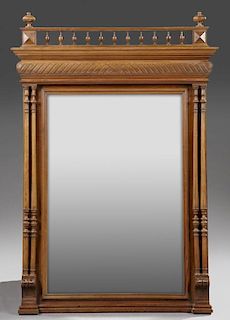 French Henri II Style Carved Walnut Overmantel Mir
