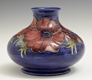 Moorcroft Anemone Baluster Vase, 20th c., of globu