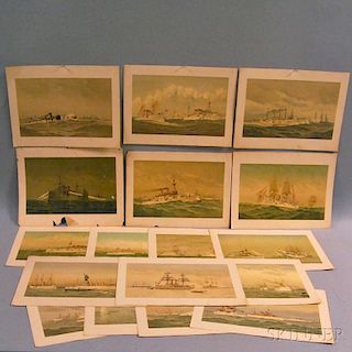 Seventeen Frederick Cozzens Nautical Chromolithographs