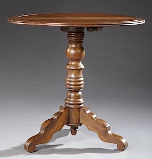French Louis Philippe Carved Walnut Tilt Top Table