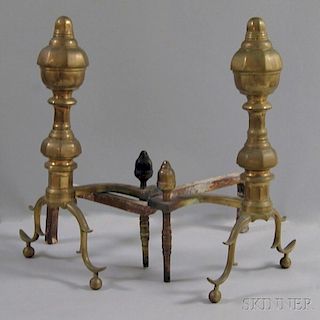 Pair of Georgian Brass Andirons