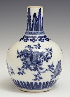 Diminutive Chinese Blue and White Mallet Form Porc
