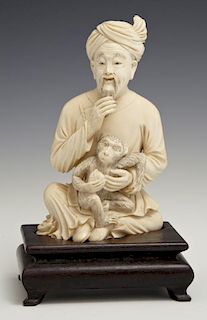 Chinese Carved Ivory Figure, mid 20th c., of a sea