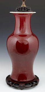 Chinese Sang de Boeuf Baluster Vase, ca. 1900, now