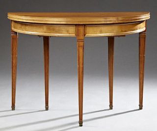 French Directoire Style Carved Cherry Demi-Lune Di
