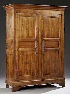 Louis Philippe Carved Walnut Double Door Armoire,