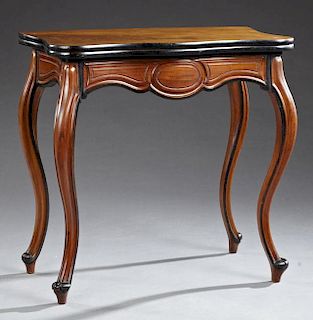 Louis XV Style Carved Walnut Games Table, late 19t