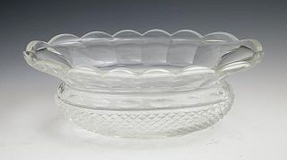 English Cut Crystal Oval Center Bowl, 19th c., wit