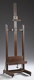 French Carved Oak Artist's Easel, 19th c., with an