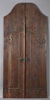 Large Pair of Carved Walnut Doors, mid 19th c., th