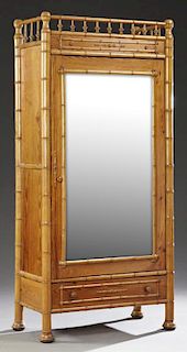 French Henri II Style Faux Bamboo Pitch Pine and M