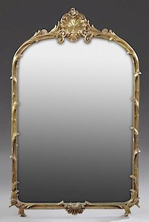 Rococo Style Carved Gilt Wood Mirror, 20th c., by