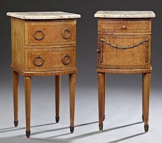 Pair of French Louis XVI Style Inlaid Burled Elm M