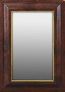American Ogee Mahogany Mirror, 19th c., with a gil