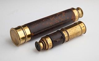 Two Brass and Leather Extending Telescopes, 19th c
