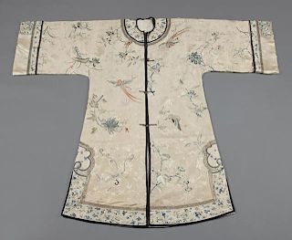 Chinese Embroidered Silk Robe, early 20th c., with