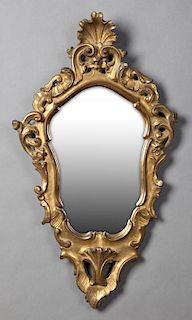Venetian Gilt Plaster Mirror, late 19th c., with a