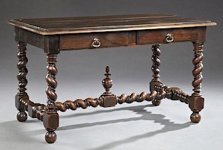Louis XIII Style Carved Mahogany Writing Table, 19