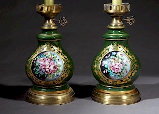 Pair of French Old Paris Porcelain Style Baluster